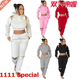 Fall/Winte202hoodedandthickenedhoodiesuitfowomen