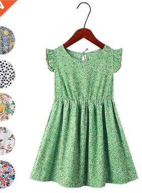 Kids Girls Clothes Summer Dresses 2022 New Petal Frill Sleev