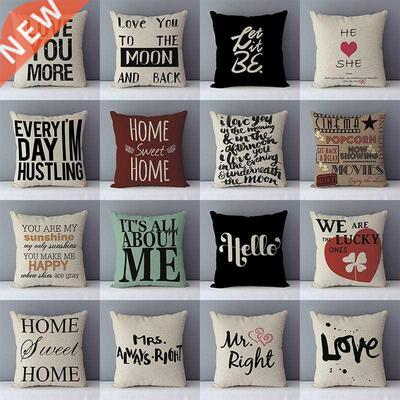 Popular phrase words letters printed couch cushion home deco
