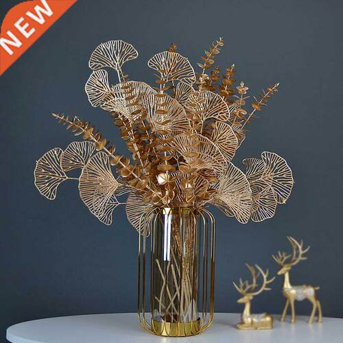 Golden Artificial Plants Maple Leaf Christmas Decor Home Liv