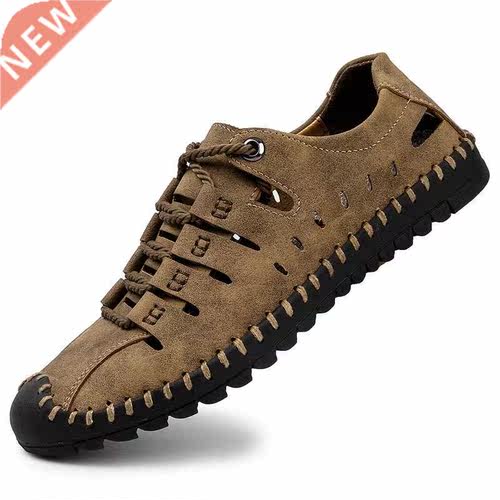 Men Leather Sandals Comfortable Outdoor Casual Shoes 2022 Su