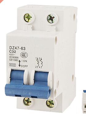 DZ47-63 C32 AC 400V 32A 6000A 2 Poles DIN Rail Mount Miniat