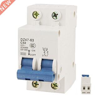 DZ47-63 C32 AC 400V 32A 6000A 2 Poles DIN Rail Mount Miniat