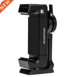 Metal Phone Tripod Mount with Cold Shoe,360 Rotation,Compati