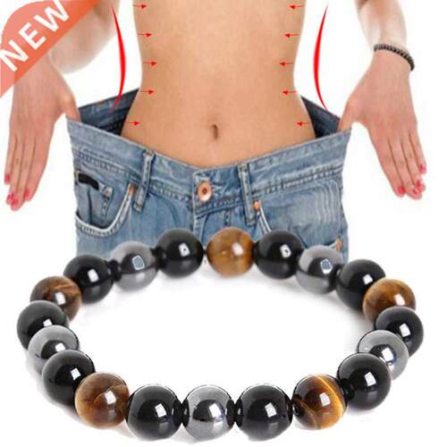 Natural Obsidian Stone Bracelet Magnet Tiger Eye Beaded Brac