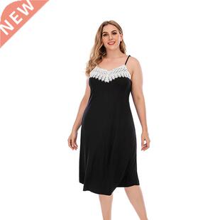 Xl-3xl Lge Size Women's Black halter Dress夏季吊带大码裙