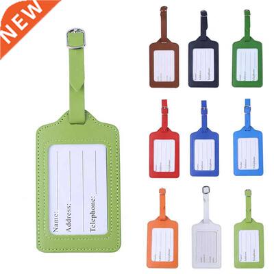 Suitcase Letter Straps Travel Identifier PU Leather Checked