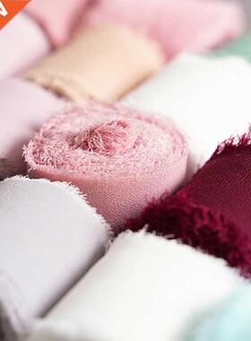 Frayed Edged Wrinkle Chiffon Silk Ribbon Handmade Ripped