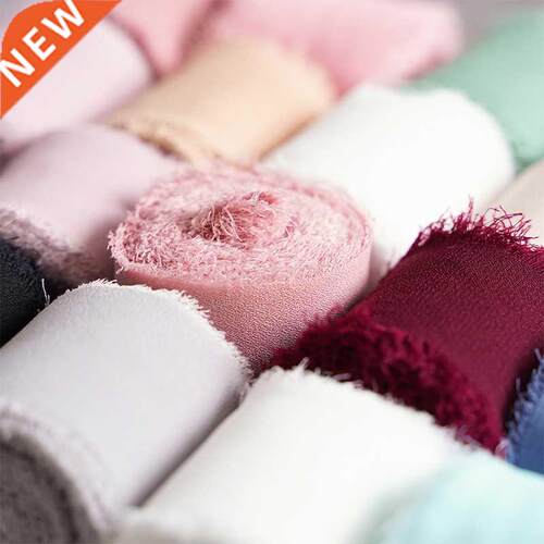 Frayed Edged Wrinkle Chiffon Silk Ribbon Handmade Ripped