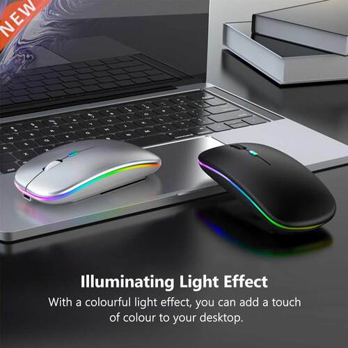 Wireless Mouse Bluetooth RGB Rechargeable Mouses Wireless Co