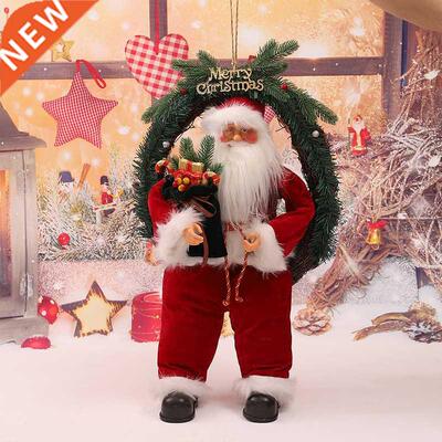 Christmas plush doll Santa Claus carries gift basket doll wi