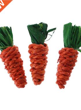 3Pcs Carrot Shaped Rabbit Hamer Chew Bite Toys Guinea Pigs