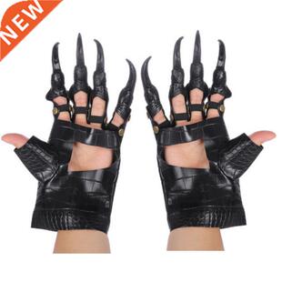 New A Pair Of Long Nail Dragon Claws Gloves Black