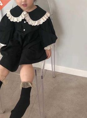 Spring kids dresses for girls lacework patchwork Korean styl