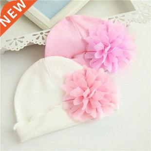 Newborn Solid Floral Beanies Baby Girls Flower Hat Cotton