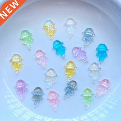 100Pcs New Cute Mini Shiny Jellyfish Series Resin Flatback C