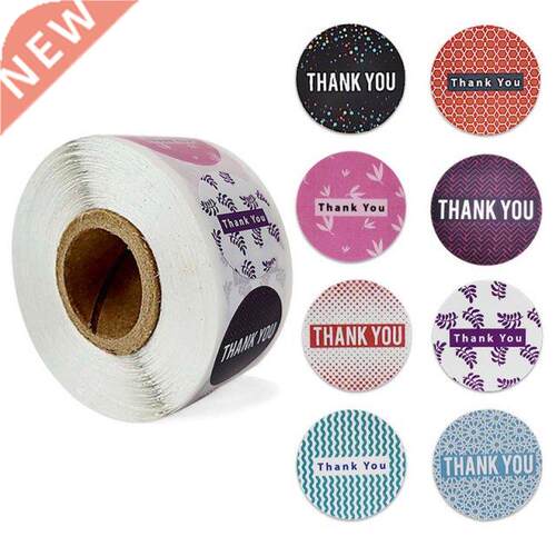 100-500 Pcs 8 Styles Round Thank You Sticker Seal Label Scra