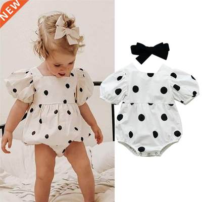 New Summer Newborn Baby Girls Fashion Polka Dot Printed Puff