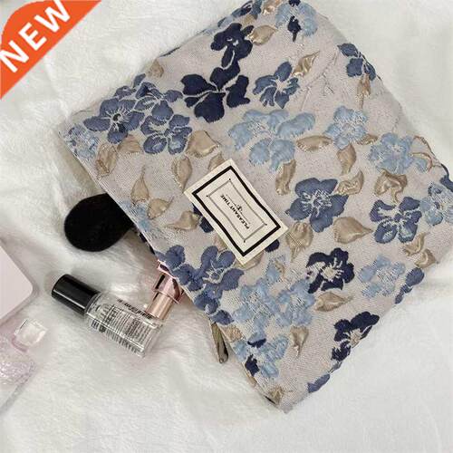 Faion Relief Flowers Print Cosmetic Bag Canvas Waing Bag