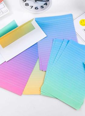 Gradient Envelopes Cute Kawaii Flower Writing Paper Letter S