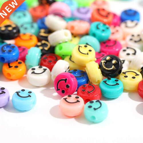 10mm 50pcs/Lot Happy Colorful Smiley Face Beads for Jewelry