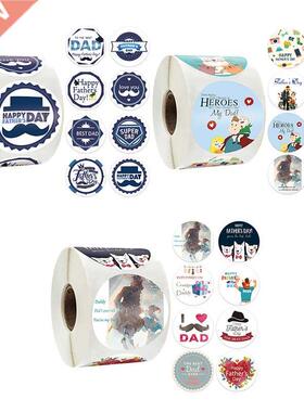500pcs/roll Fathers Sticker Label Round 1.5 inch for Happy