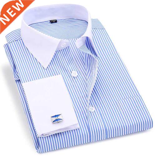 High Quality Striped For Men French Cufflinks Casual Dress S