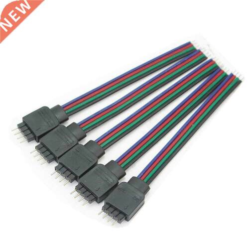 10Pcs 10CM RGB 4pin Mle LED Connector Wire Cble For RGB Le