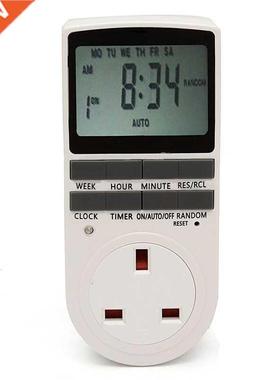 UK Plug Switch Socket LCD Programmable 12/24 Hours Timer Swi