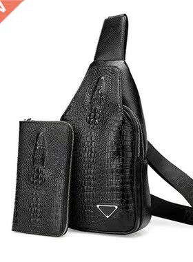 Half Moon Chest pack bag new purse crocodile pattern men's c