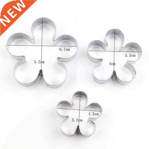 3Pcs Kitchen Cookie Cutter Rose Shape ainless eel Mold S