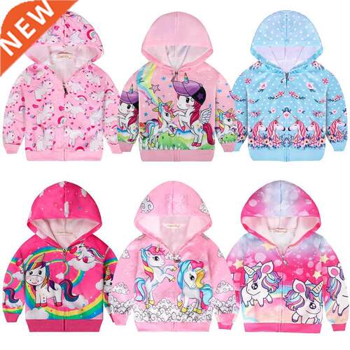 Sweet Unicorn Girls Jackets Cartoon Casual Spring Autumn Kid