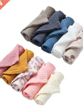 5 Pcs Bby Towels Muslin Cloth Hnd Fce Wipes Sliv Bib H