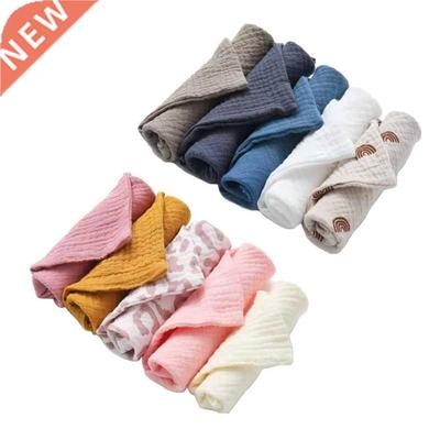 5 Pcs Bby Towels Muslin Cloth Hnd Fce Wipes Sliv Bib H