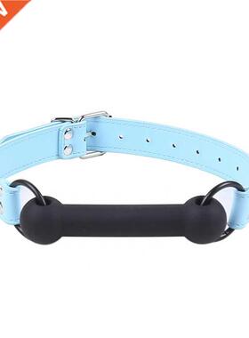 New Cute Solid Leather Harness Mouth Silicone Dog Bone Ball