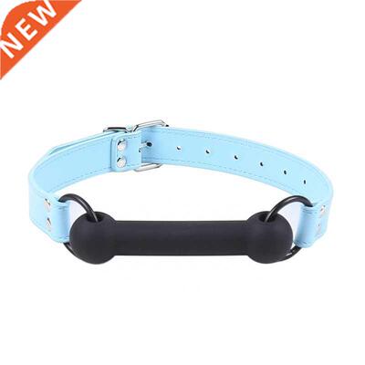 New Cute Solid Leather Harness Mouth Silicone Dog Bone Ball