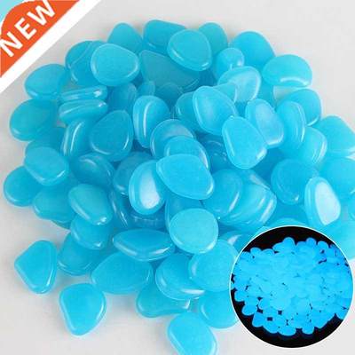 100PCS Garden Luminous Glowing Stone Pebble Glow in the Dark