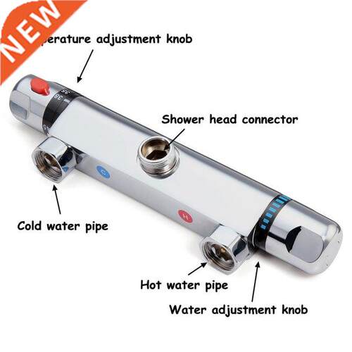 Brass Chrome Bathroom Thermostatic Faucet Mixer Value Dual H