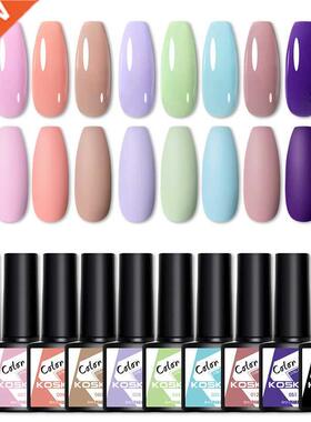 Spring Color Gel Nail Polish Pink Purple Green Nail Art Soak