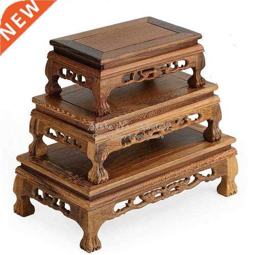 Quality Wood Tea Table Rosewood Carving Decoration Base Vase