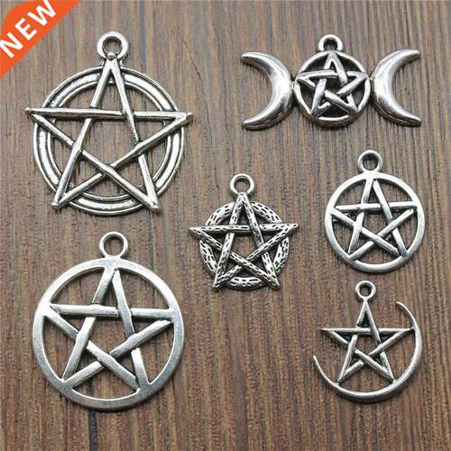 10pcs Antique Silver Color Star Charm Pendants Jewelry Acces