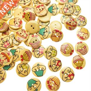 suoja 20/50PCSNew Ice Cream Wood Buttons 20mm Sewing Craft