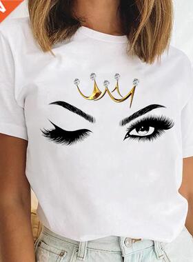 Women Eyelash Beach Holiday Cute 2021 Female Short Sleeve Ca