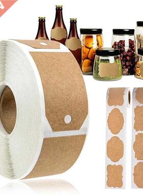 300pcs/roll Brown Label Stickers Reusable Waterproof Sticker