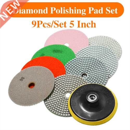 9Pcs/Set 5 Inch Diamond Polishing Pad Set Granite Marble Con