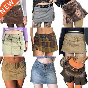 y2k Kawaii Harajuku Mini Jeans Skirt 2000s Retro Fairycon Gr