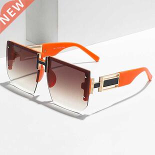 Luxury Brand Designer Rimless Oversized Sunglasses Women Men