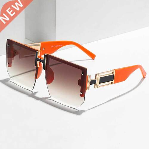 Luxury Brand Designer Rimless Oversized Sunglasses Women Men