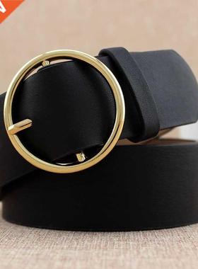 Fashion Classic Round Buckle Ladies Wide Belt Women's 2020 D