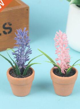 1:12 Dollhouse Miniature Mini Lavender Green Plant In Pot